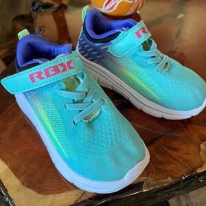 RBX Kids' Aqua and Lime Sneakers. Size 9. Excellent Velcro